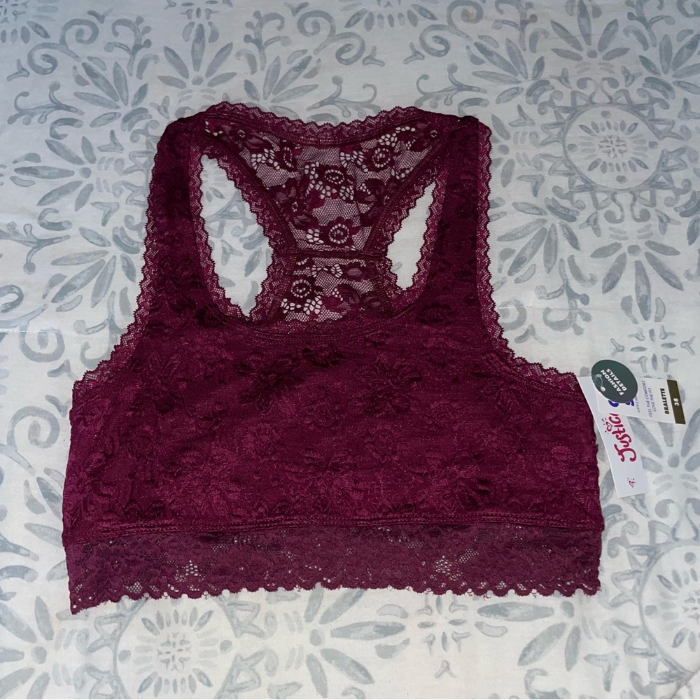 NEW Justice Maroon Lace Bralette